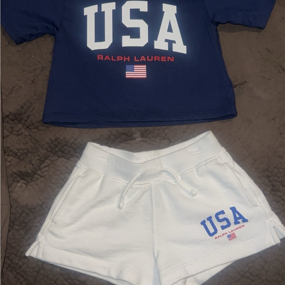 Ralph Lauren Navy and White USA Set